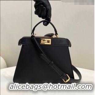 Super Quality Fendi Peekaboo Iseeu Small Bag in Calfskin Leather 80011A Black 2023 Top