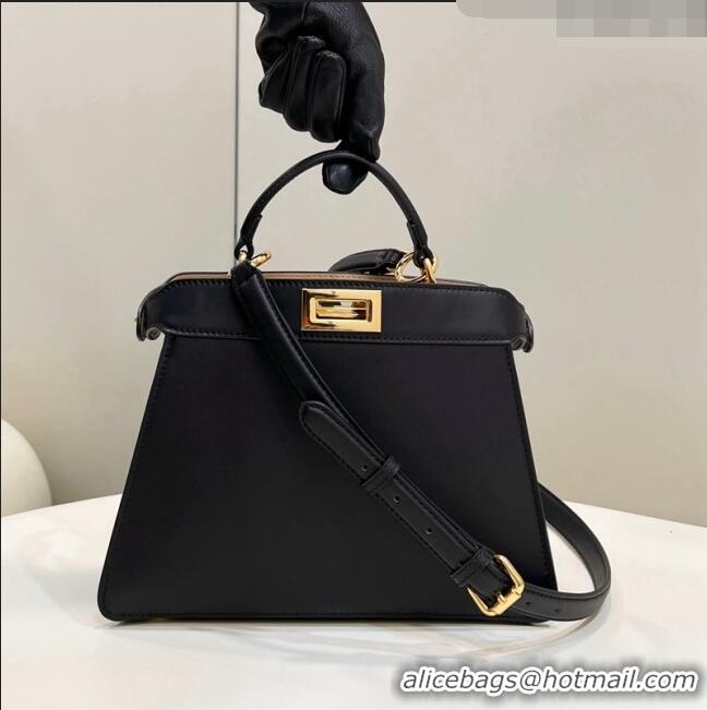 Super Quality Fendi Peekaboo Iseeu Small Bag in Calfskin Leather 80011A Black 2023 Top