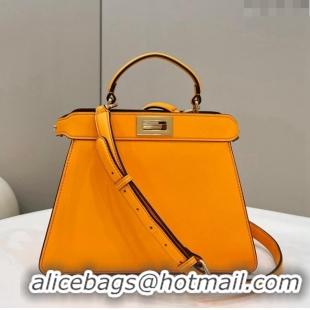 Affordable Price Fendi Peekaboo Iseeu Small Bag in Calfskin Leather 80011A Orange 2023 Top