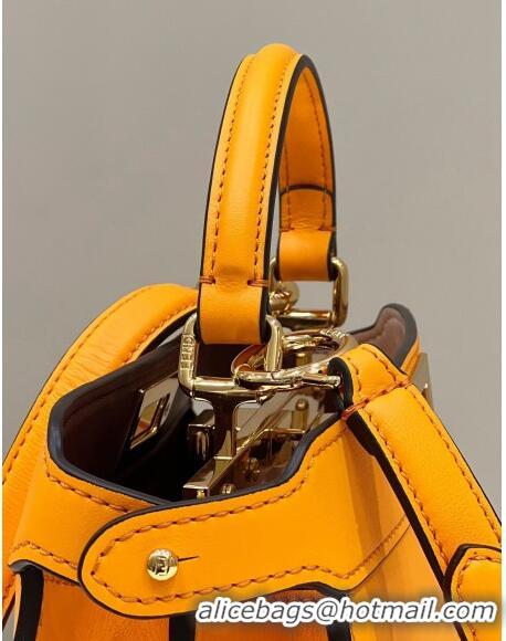 Affordable Price Fendi Peekaboo Iseeu Small Bag in Calfskin Leather 80011A Orange 2023 Top