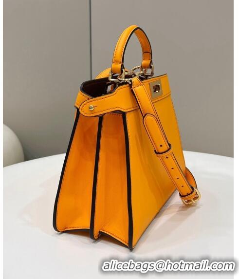 Affordable Price Fendi Peekaboo Iseeu Small Bag in Calfskin Leather 80011A Orange 2023 Top