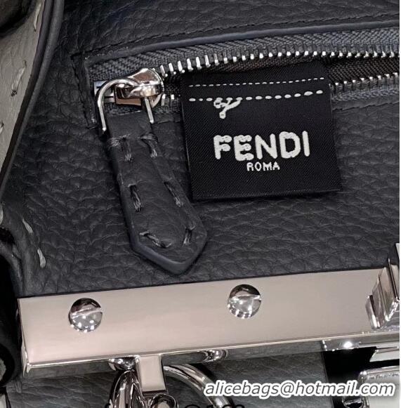 Inexpensive Fendi Peekaboo Mini Bag in Grained Leather and Snakeskin with Oversized topstitching 8551 Light Grey 2023 to