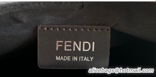 Unique Grade Fendi Fendigraphy Small Hobo Bag in leather with crystal FF motif F8075 Silver 2024