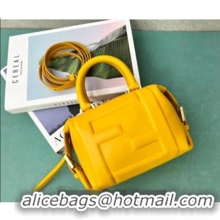 Top Quality Fendi FF Cube Mini Bag in Nappa Leather F8078 Yellow 2024