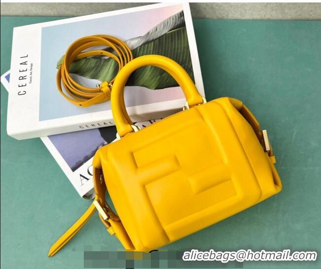 Top Quality Fendi FF Cube Mini Bag in Nappa Leather F8078 Yellow 2024