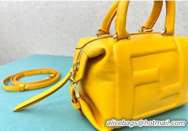 Top Quality Fendi FF Cube Mini Bag in Nappa Leather F8078 Yellow 2024