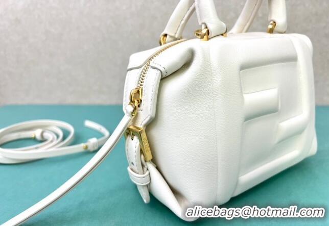 Famous Brand Fendi FF Cube Mini Bag in Nappa Leather F8078 White 2024