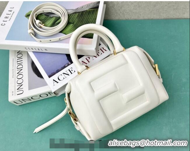 Famous Brand Fendi FF Cube Mini Bag in Nappa Leather F8078 White 2024