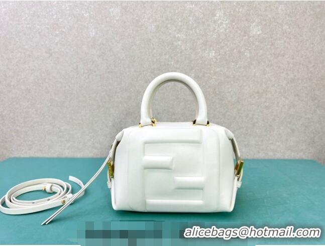 Famous Brand Fendi FF Cube Mini Bag in Nappa Leather F8078 White 2024