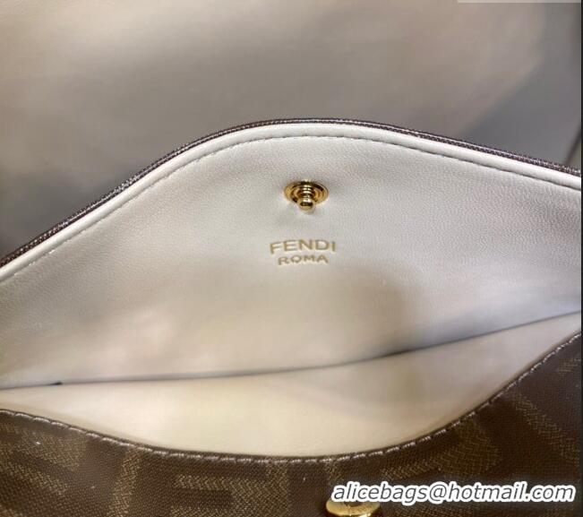 Super Quality Fendi Peekaboo Small Tote Bag in Calfskin with Strap F8081 Grey 2024