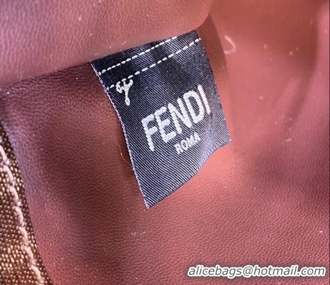 New Design Fendi Peekaboo Large Tote Bag in Suede with Strap F8085 Green 2024