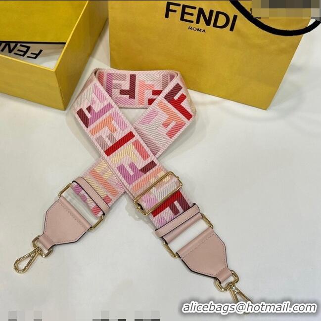 Unique Grade Fendi Strap You Canvas FF Shoulder Strap 140cm F907 Light Pink 2024