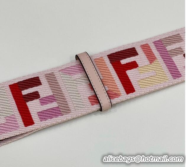 Unique Grade Fendi Strap You Canvas FF Shoulder Strap 140cm F907 Light Pink 2024