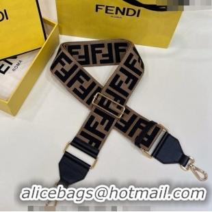 Inexpensive Fendi Strap You Canvas FF Shoulder Strap 140cm F907 Brown/Black 2024