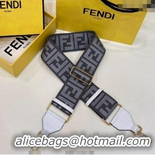 Top Quality Fendi Strap You Canvas FF Shoulder Strap 140cm F907 Grey/White 2024