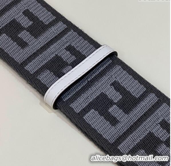 Top Quality Fendi Strap You Canvas FF Shoulder Strap 140cm F907 Grey/White 2024