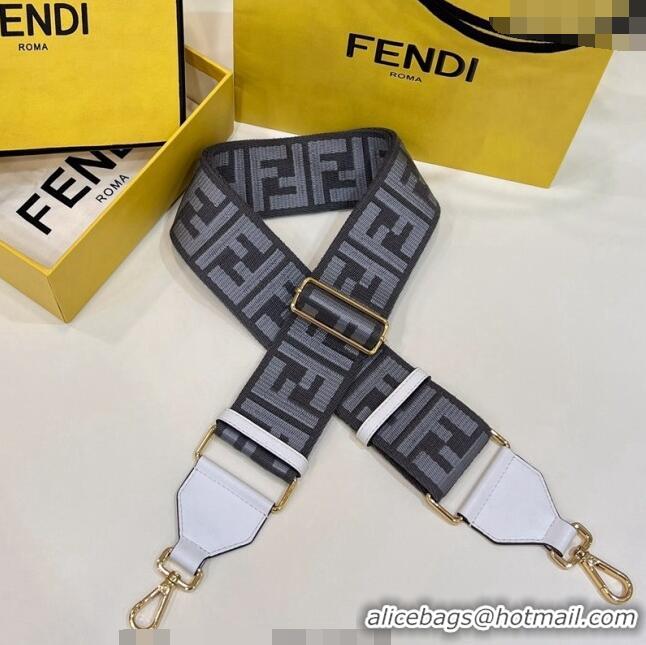 Top Quality Fendi Strap You Canvas FF Shoulder Strap 140cm F907 Grey/White 2024