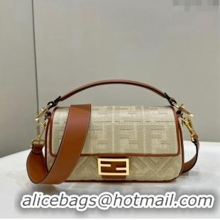 Reasonable Price Fendi Baguette Medium Bag in FF Canvas 0159BM Beige 2024