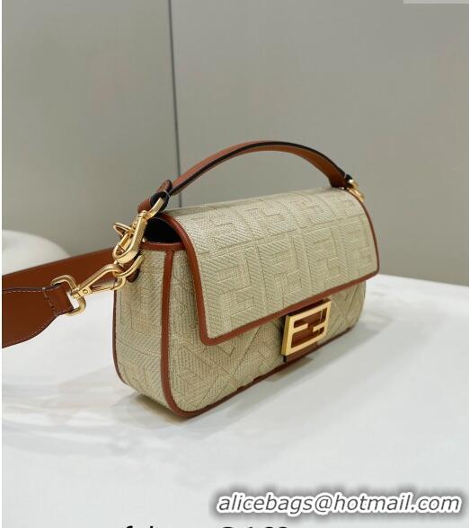 Reasonable Price Fendi Baguette Medium Bag in FF Canvas 0159BM Beige 2024