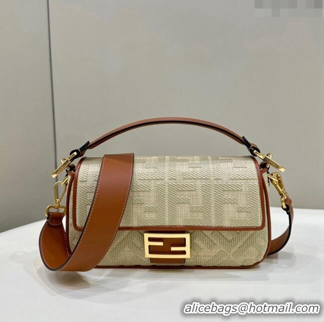 Reasonable Price Fendi Baguette Medium Bag in FF Canvas 0159BM Beige 2024