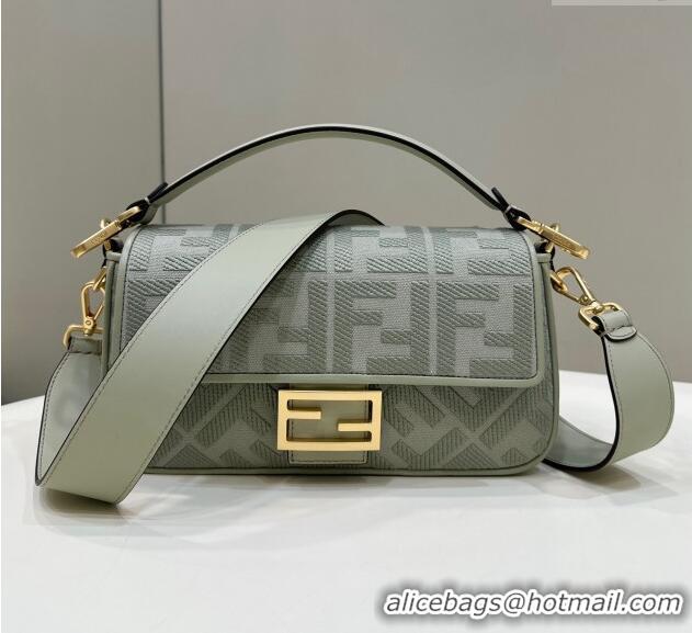 Reasonable Price Fendi Baguette Medium Bag in FF Canvas 0159BM Dusty Green 2024