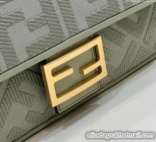 Reasonable Price Fendi Baguette Medium Bag in FF Canvas 0159BM Dusty Green 2024