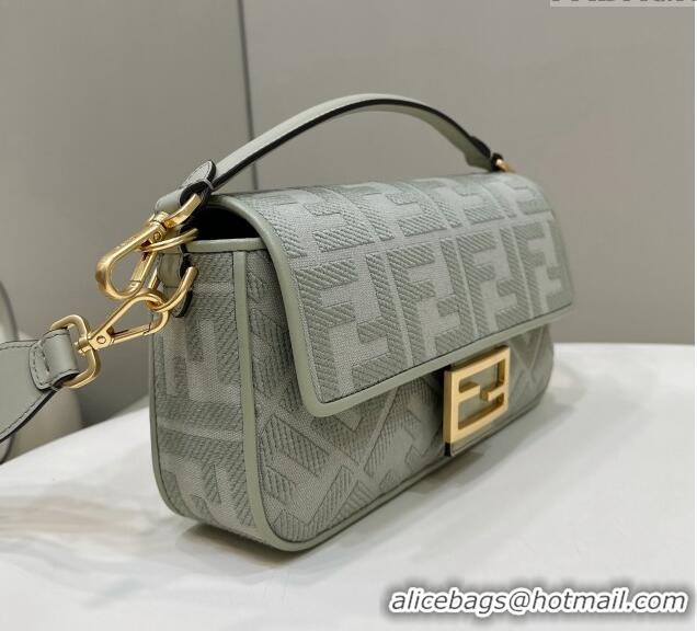 Reasonable Price Fendi Baguette Medium Bag in FF Canvas 0159BM Dusty Green 2024