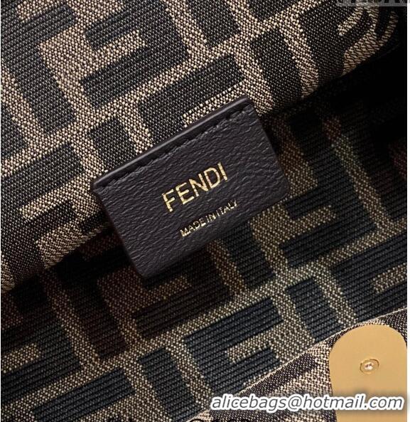 Shop Cheap Fendi First Small Bag in Interlaced Leather 80103 Dusty Nude 2024