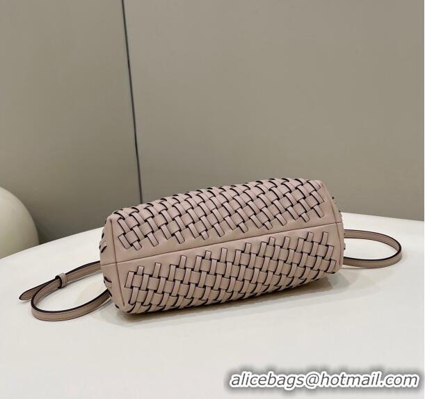 Shop Cheap Fendi First Small Bag in Interlaced Leather 80103 Dusty Nude 2024