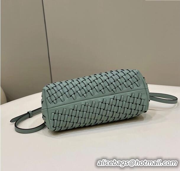 Good Looking Fendi First Small Bag in Interlaced Leather F80103 Light Green 2024