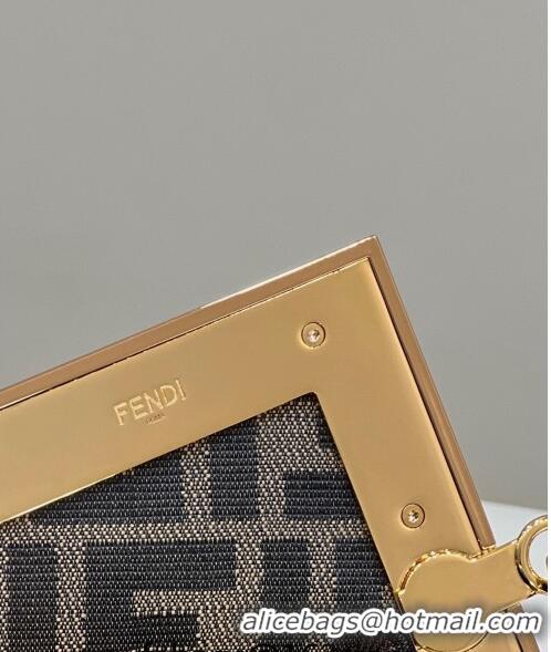 Good Looking Fendi First Small Bag in Interlaced Leather F80103 Light Green 2024