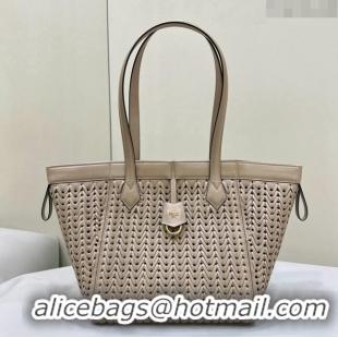 Promotional Fendi Origami Medium Bag in Interlaced Leather that can be transformed 8626D Dove Grey 2024 TOP