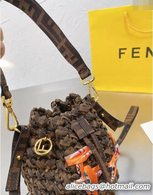 Famous Brand Fendi Vintage Woven Bucket Bag F0305 Brown 2024