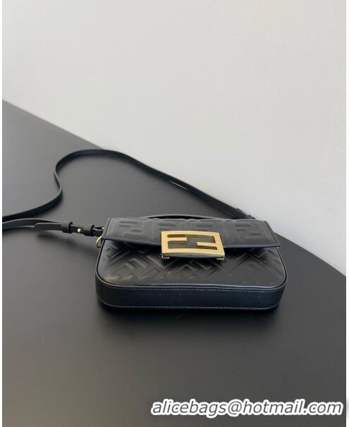 Buy Inexpensive Fendi Baguette Phone Bag in Calf Leather F1103 Black 2024