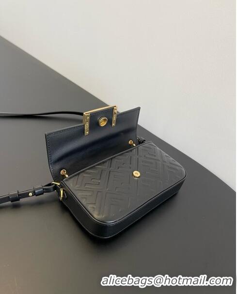 Buy Inexpensive Fendi Baguette Phone Bag in Calf Leather F1103 Black 2024