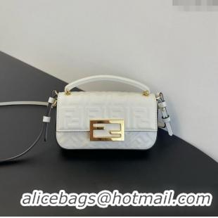 Good Taste Fendi Baguette Phone Bag in Calf Leather F1103 White 2024