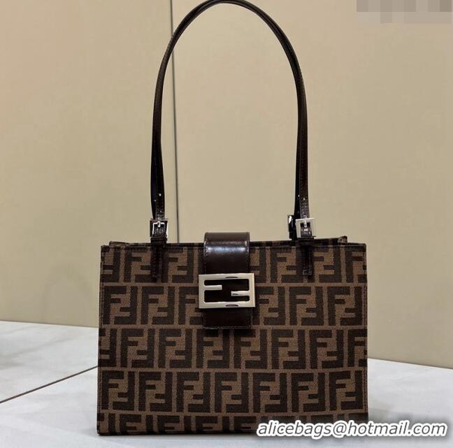 Affordable Price Fendi Baguette Mini Tote Bag in FF Fabric 8316S Brown 2024