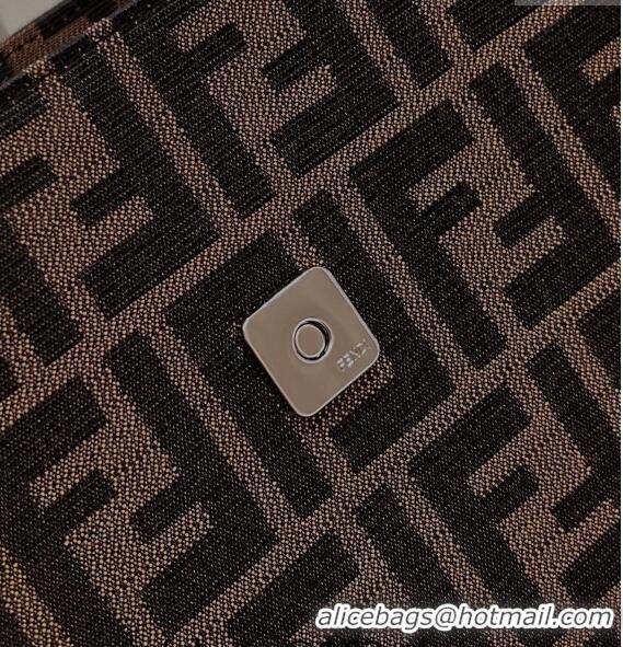 Affordable Price Fendi Baguette Mini Tote Bag in FF Fabric 8316S Brown 2024