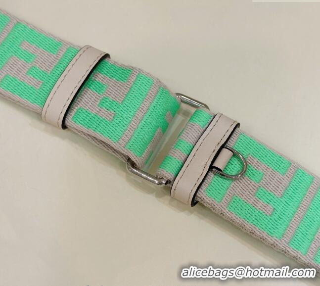 Promotional Fendi Strap You Canvas FF Shoulder Strap 4x136cm 913A Grey/Neon Green 2024