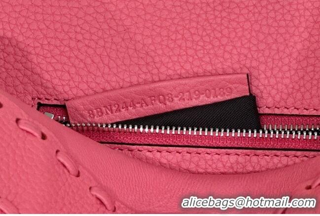 Grade Cheapest Fendi Peekaboo Mini Bag with Hand-sewn Topstitches 8615 Pink 2024 Top