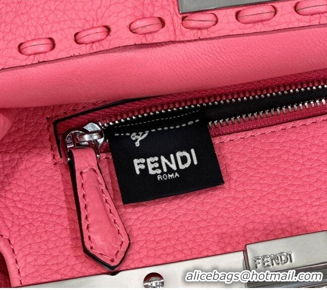 Grade Cheapest Fendi Peekaboo Mini Bag with Hand-sewn Topstitches 8615 Pink 2024 Top