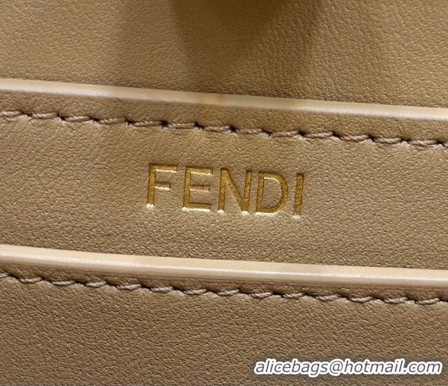 Top Quality Fendi Peekaboo ISeeU Petite Bag in Interlaced Leather 80138S Camel 2024 Top