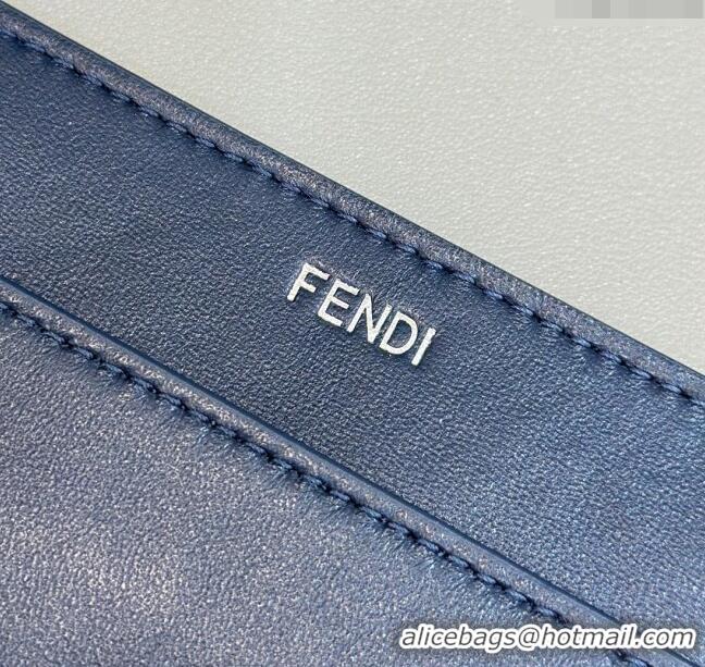 Grade Quality Fendi Peekaboo ISeeU Medium Bag in Interlaced Leather 80138L Blue 2024 Top