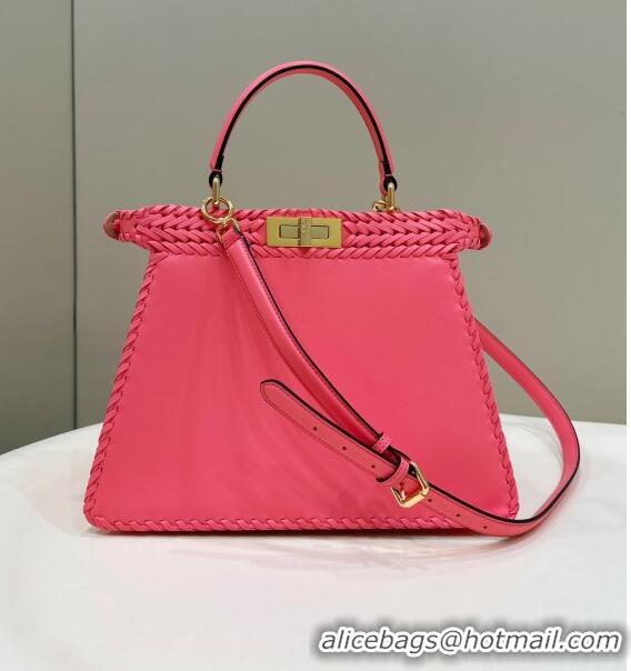 Reasonable Price Fendi Peekaboo ISeeU Medium Bag in Interlaced Leather 80138L Pink 2024 Top