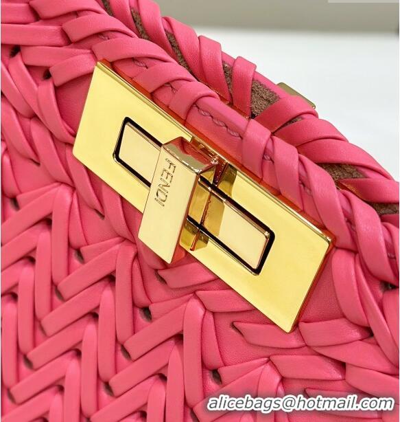 Reasonable Price Fendi Peekaboo ISeeU Medium Bag in Interlaced Leather 80138L Pink 2024 Top