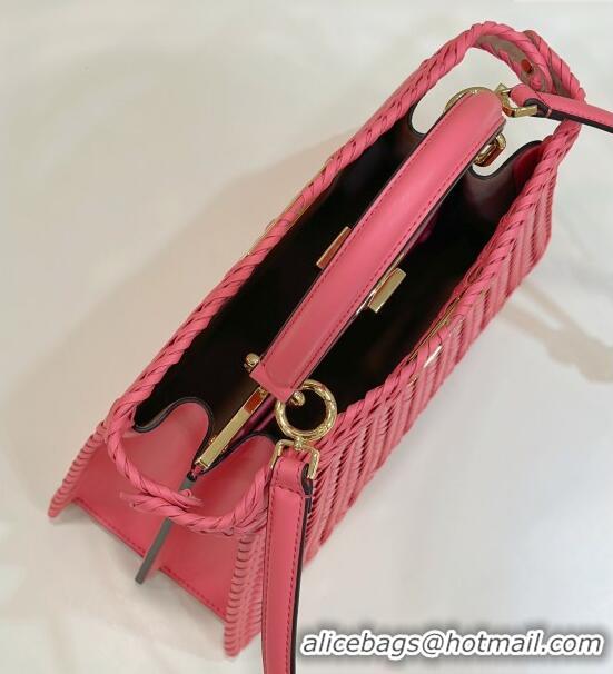 Reasonable Price Fendi Peekaboo ISeeU Medium Bag in Interlaced Leather 80138L Pink 2024 Top