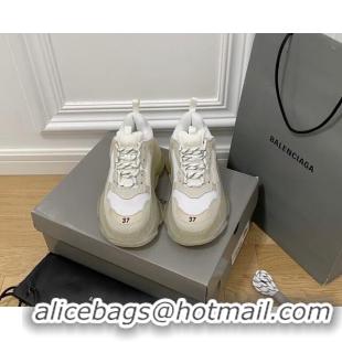 Charming Balenciaga Triple S Clear Sole Trainers Sneakers in Leather and Mesh White 223022