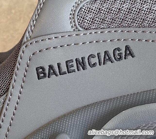 Trendy Design Balenciaga Triple S Clear Sole Trainers Sneakers in Leather and Mesh Dark Grey 0223024