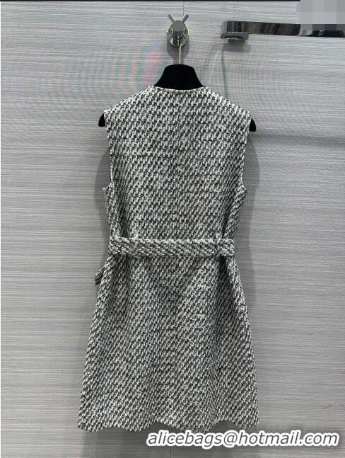 Buy Discount Chanel Tweed Dress CH031315 White/Black 2024