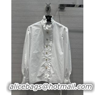 Grade Cheap Chanel Cotton Shirt CH031316 White 2024